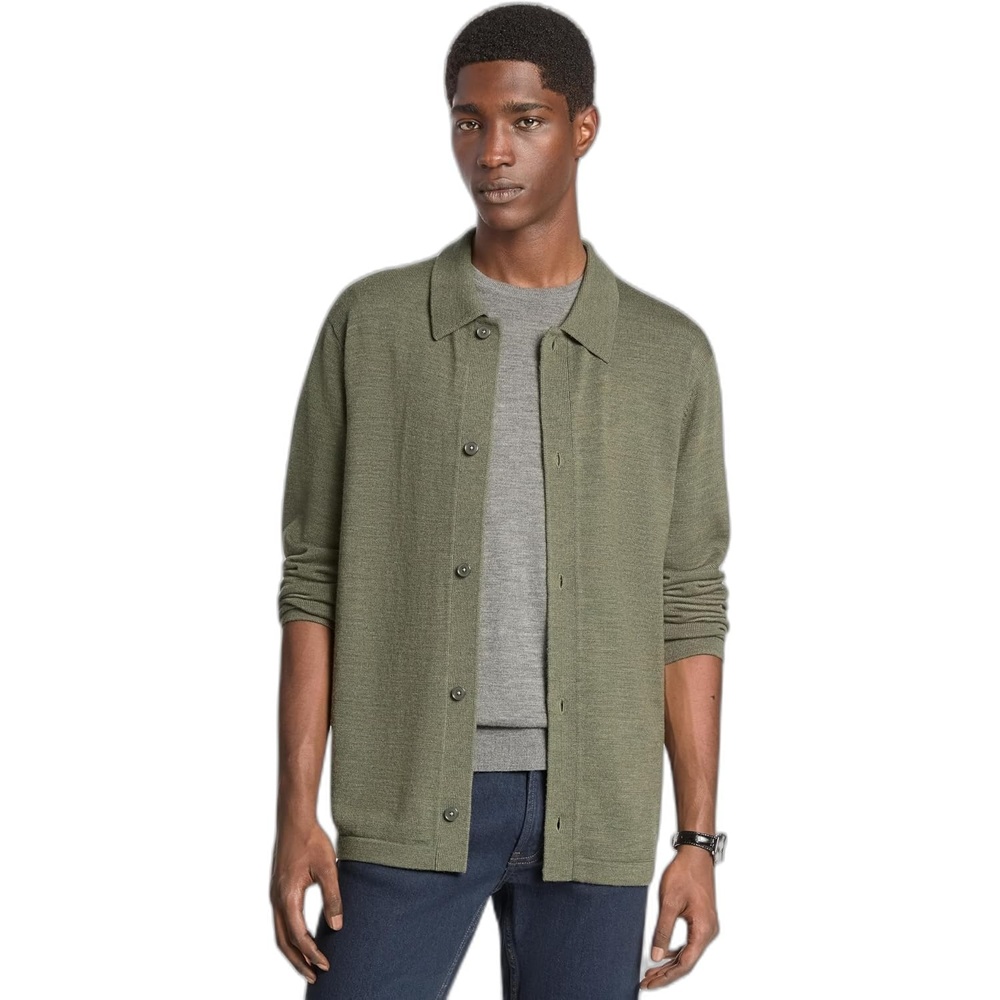 image:imageMichael Kors Mens Merino Button Front Cardigan SweaterIvy Melange