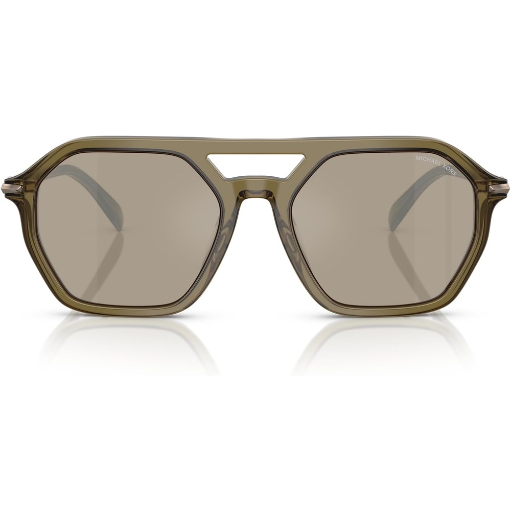 image:imageMichael Kors Mens Mk2251u Jackson Hole Universal Fit Aviator SunglassesOlive TransparentOlive Mirrored