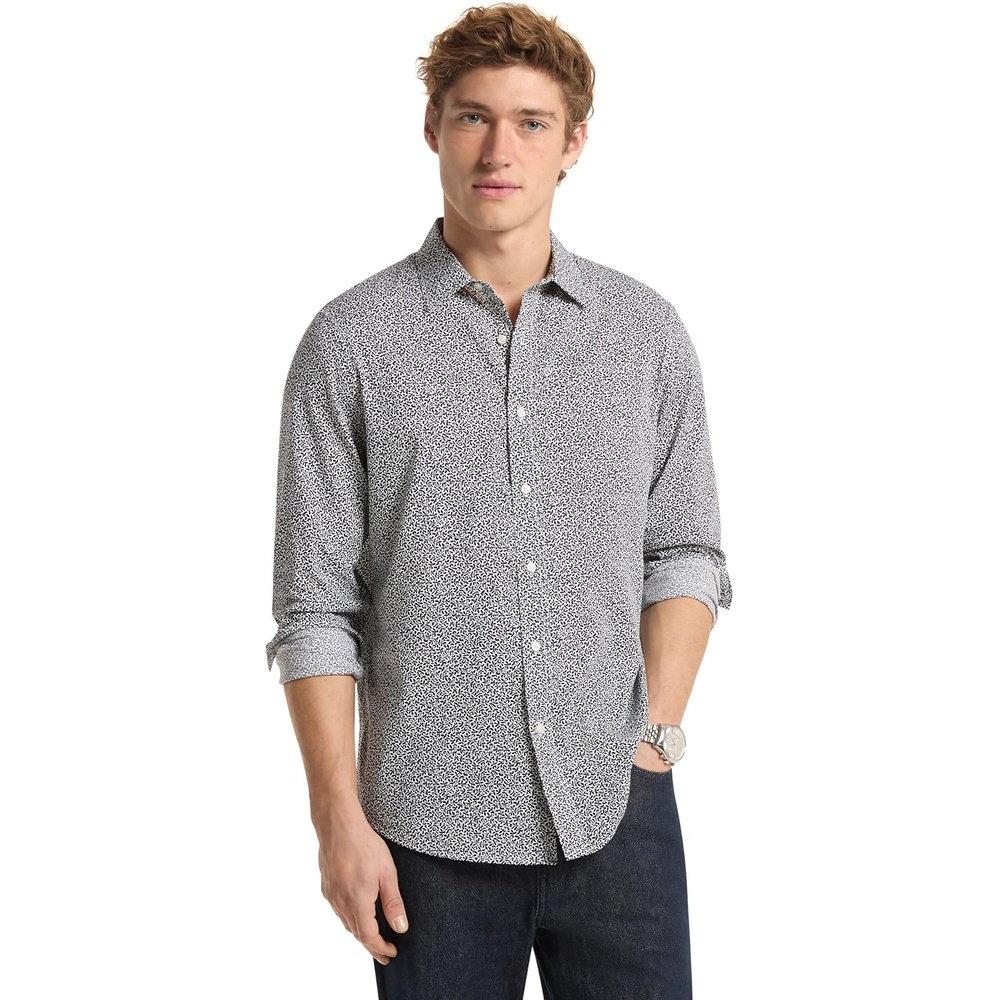 image:imageMichael Kors Mens Printed Long Sleeve Woven Shirt Classic FitVine PrintMidnight
