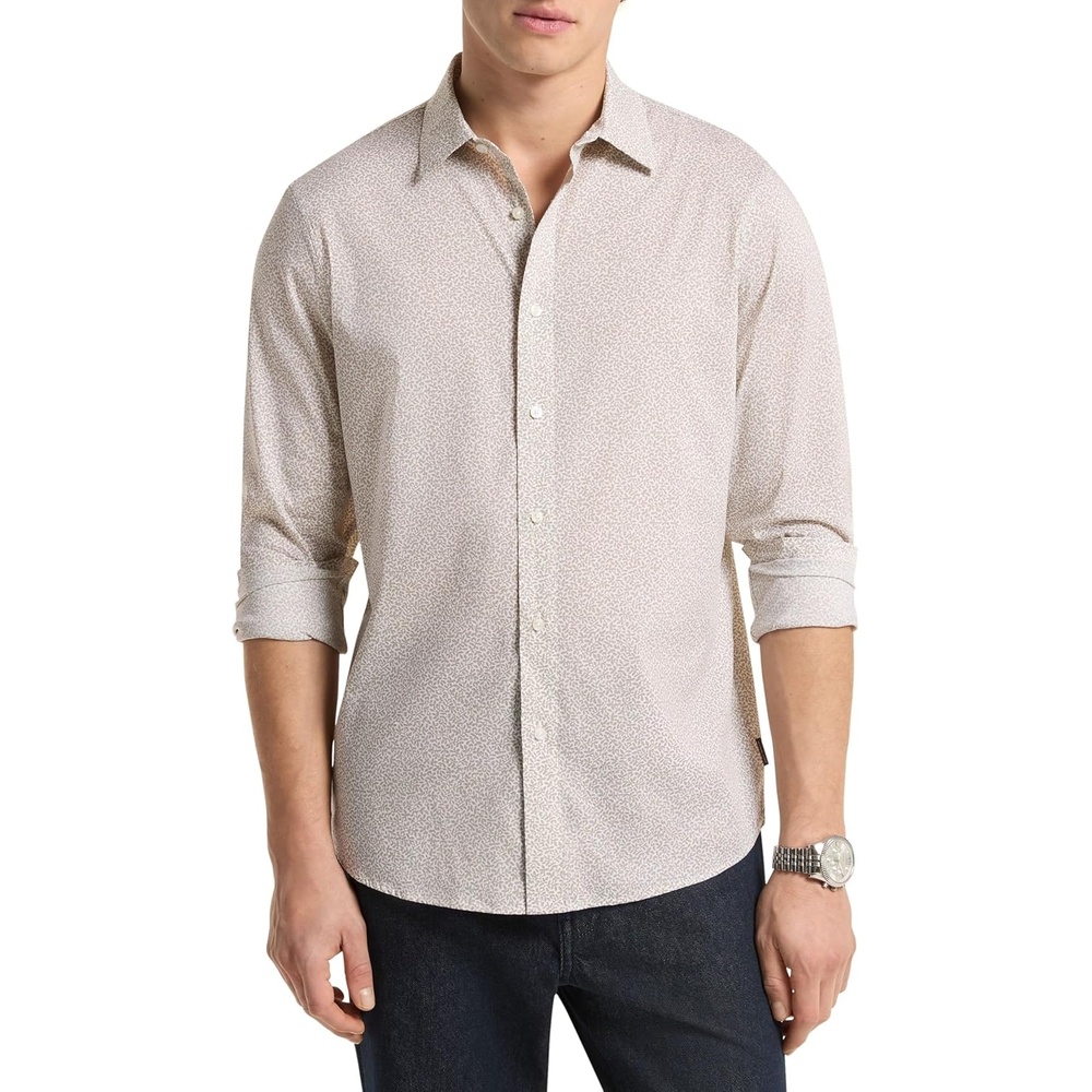 image:imageMichael Kors Mens Printed Long Sleeve Woven Shirt Classic FitVine PrintStone