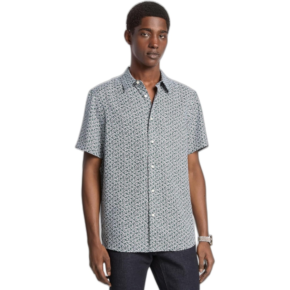 image:imageMichael Kors Mens Printed Short Sleeve Woven ShirtVine PrintMidnightClassic Fit