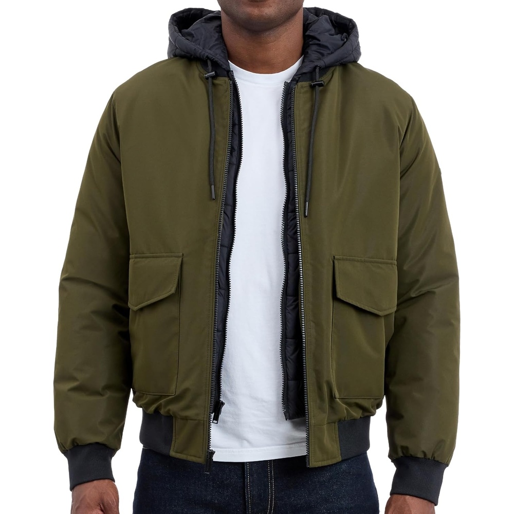image:imageMichael Kors Mens Puffer Bomber Jacket for Men With Insulating Veststyle Bib Extra Warm Bomber for Cold WeatherOlive