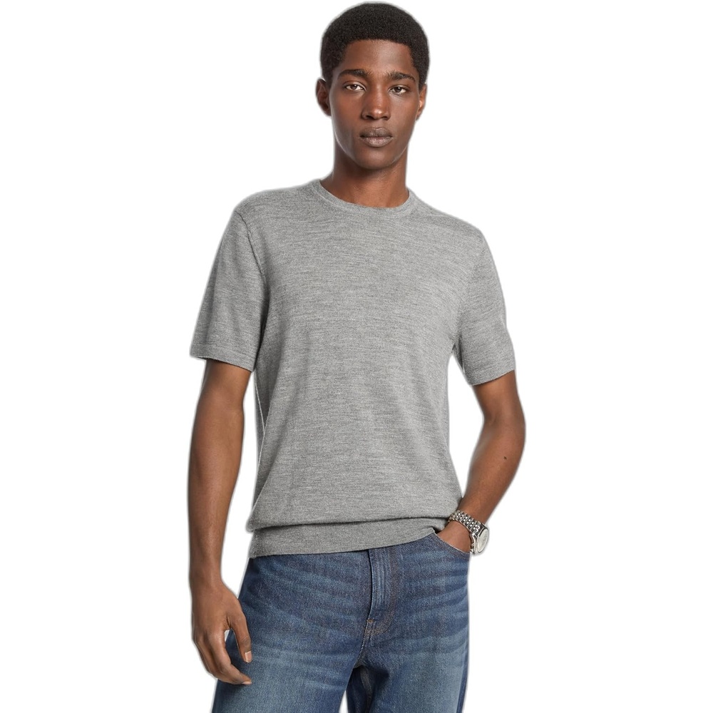 image:imageMichael Kors Mens Short Sleeve Merino Crewneck TShirtAsh Melange