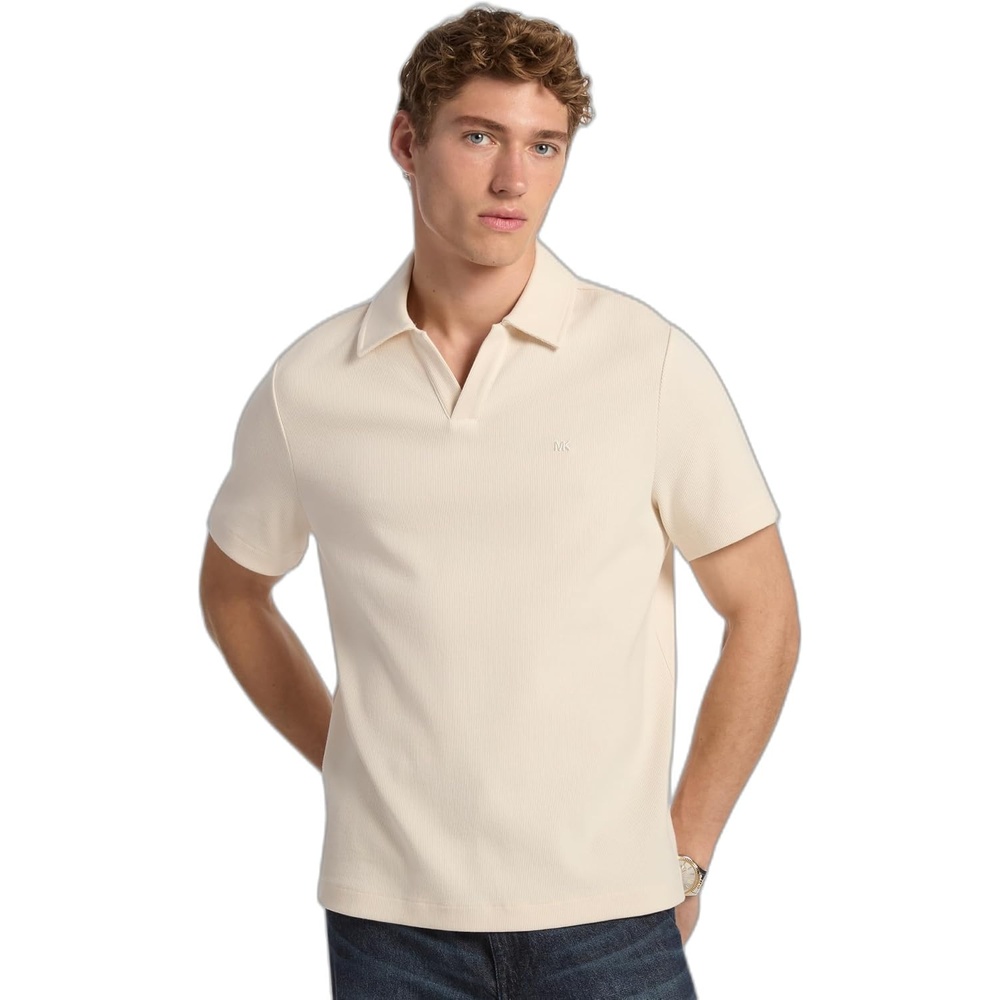 image:imageMichael Kors Mens Short Sleeve Ribbed Johnny Collar PoloBone