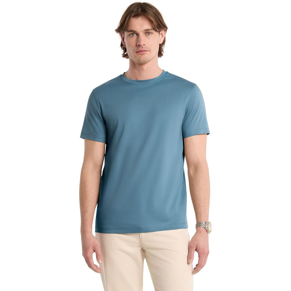 image:imageMichael Kors Mens Sleek MK Crewneck TShirtLight Lagoon