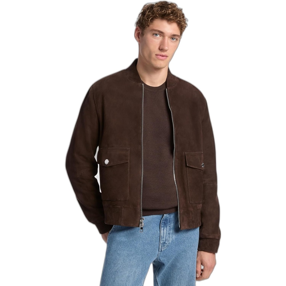 image:imageMichael Kors Mens Suede Bomber JacketChocolate