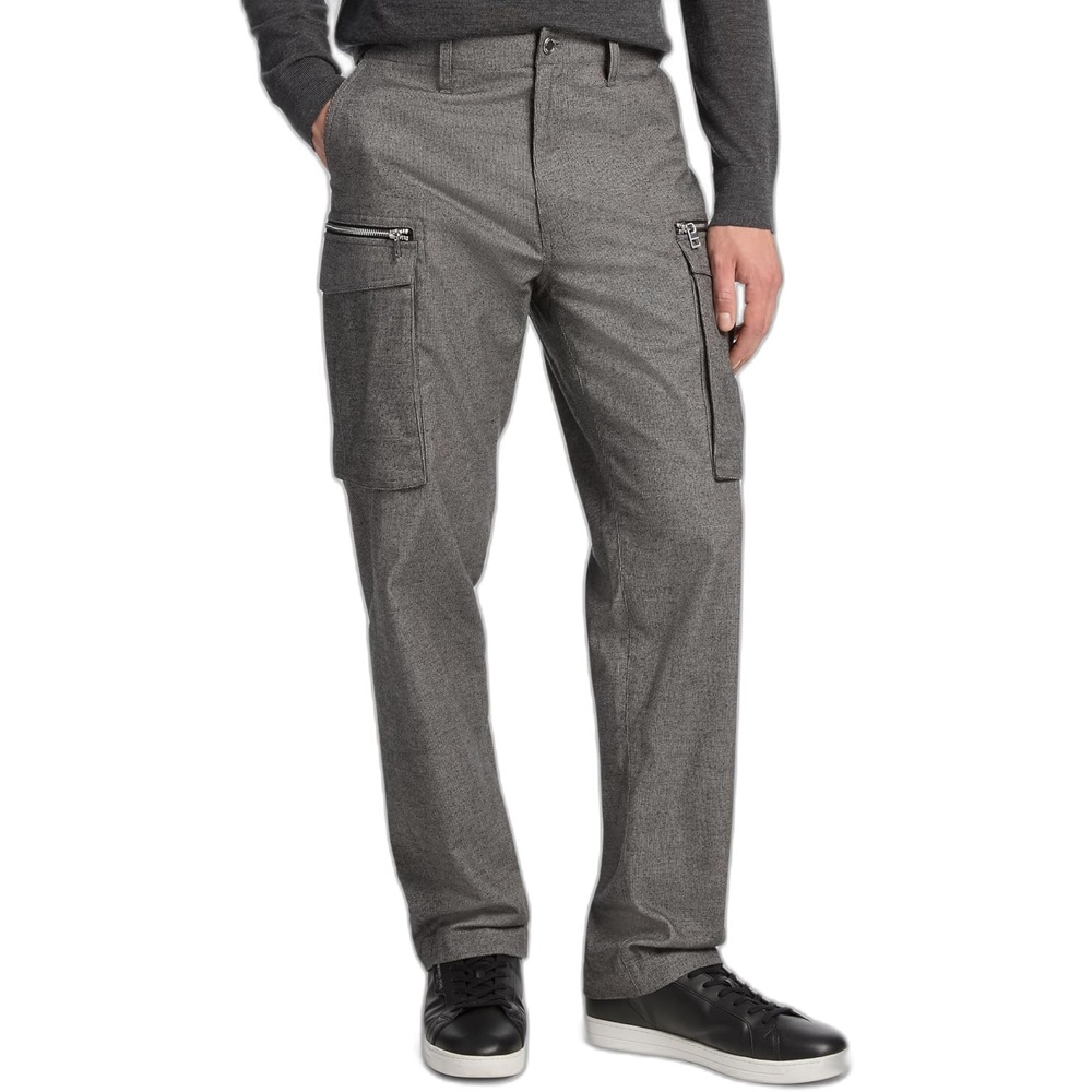 image:imageMichael Kors Mens Wool Zip Pocket Cargo PantMicrohound Ash Melange