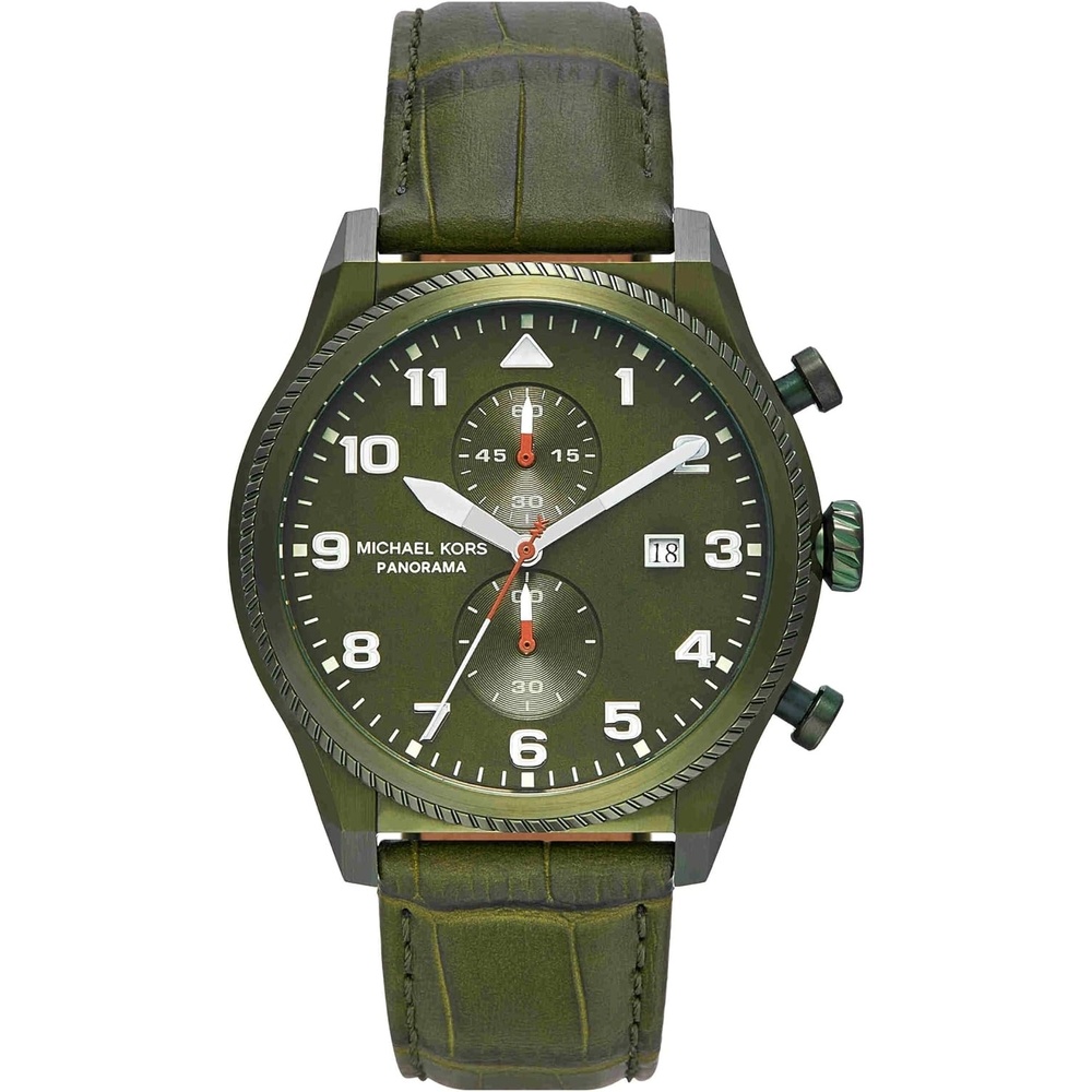image:imageMichael Kors Panorama Mens Watch Stainless Steel Watch for Men with Steel or Leather BandGreen Band
