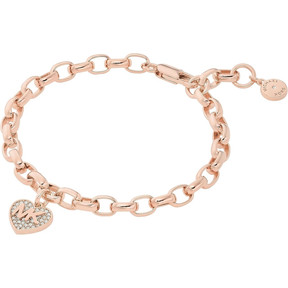 image:imageMichael Kors Rose GoldTone Bracelet for Women Bracelets Jewelry for WomenHeart Logo Chain