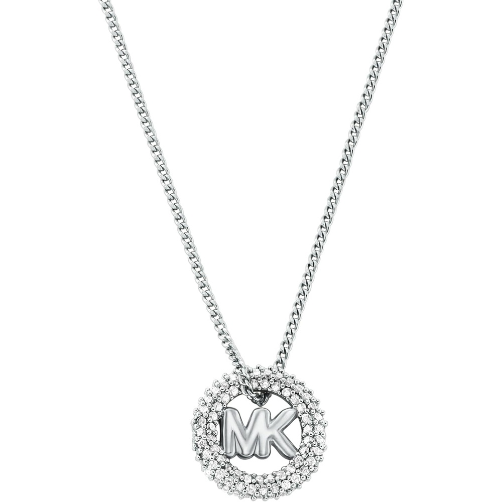 image:imageMichael Kors SilverTone Necklace for Women Necklaces for Women Jewelry for WomenMK Logo Pendant