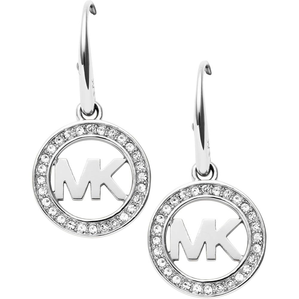 image:imageMichael Kors SilverTone Stud Earrings or Drop Earrings for Women Stainless Steel Earrings Jewelry for WomenSilver Glitz Logo