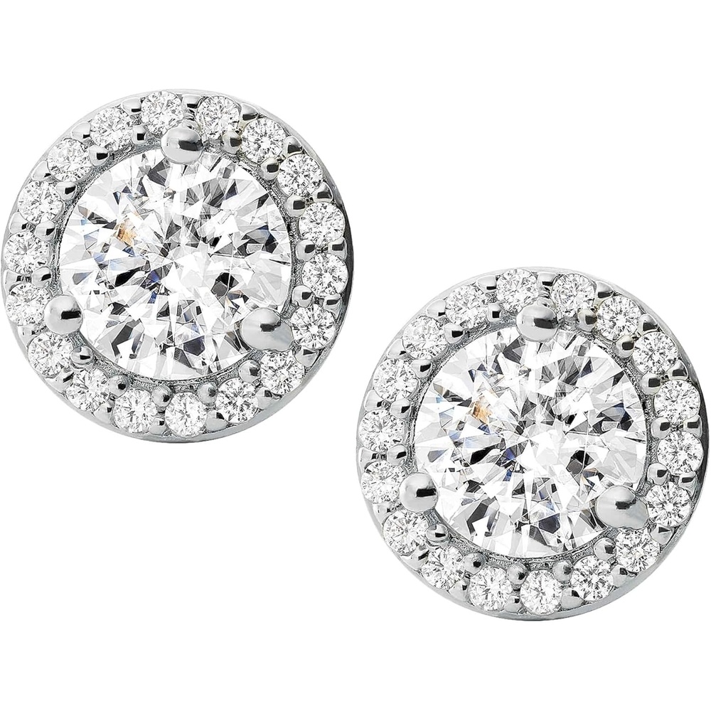 image:imageMichael Kors SilverTone Stud Earrings or Drop Earrings for Women Sterling Silver Earrings Jewelry for WomenRound Pav