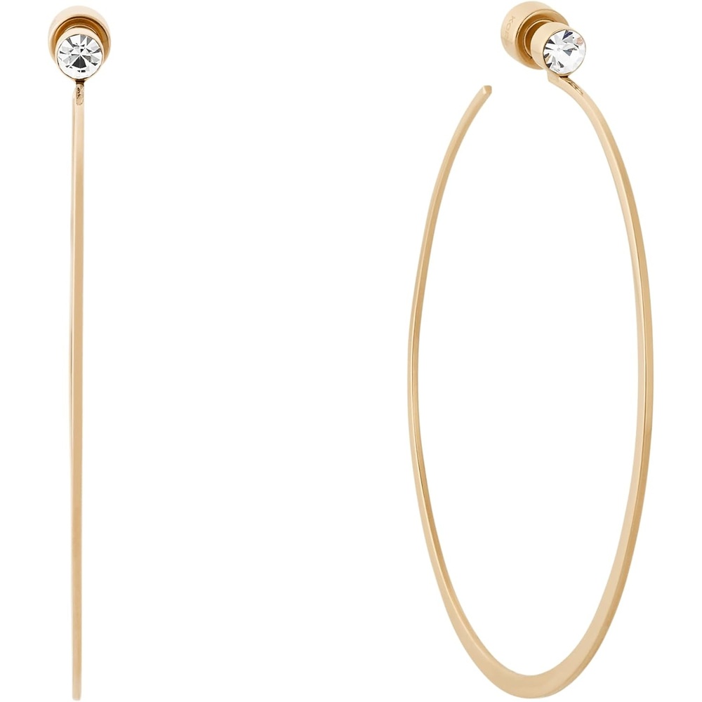 image:imageMichael Kors Stainless Steel MK Logo Hoop Earrings for WomenGold Crystal Whisper