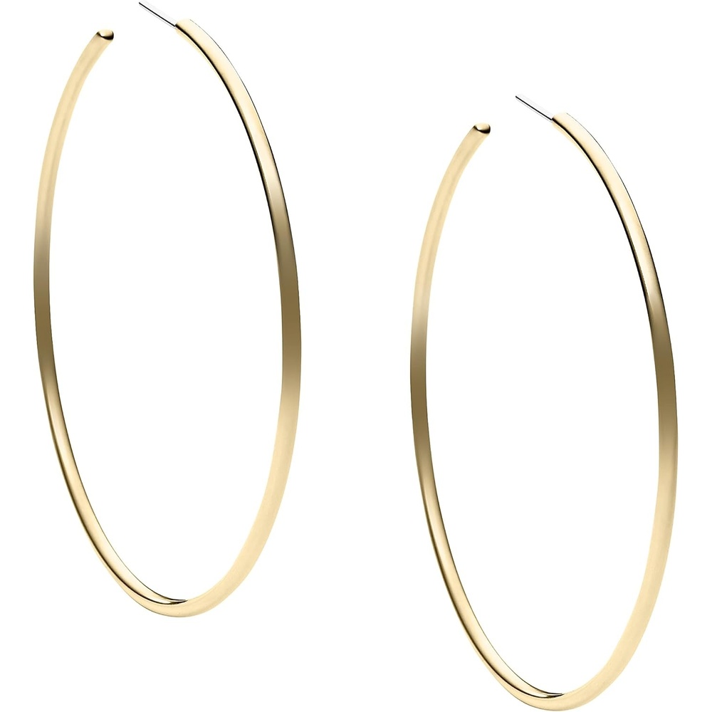 image:imageMichael Kors Stainless Steel MK Logo Hoop Earrings for WomenGold Large Hoop