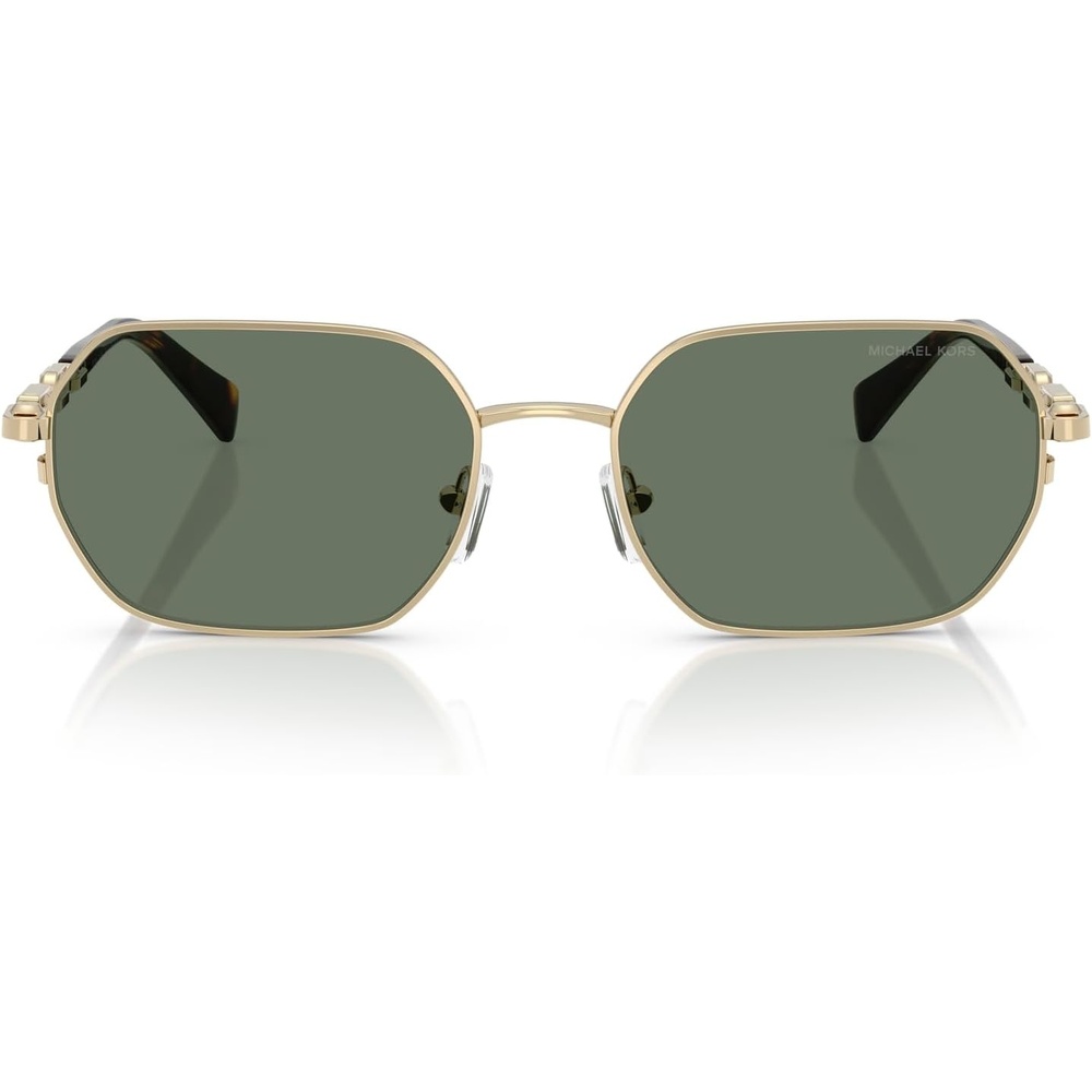 image:imageMichael Kors Womens Mk1165 Saint Martin Square SunglassesLight Gold ShinyGreen Solid