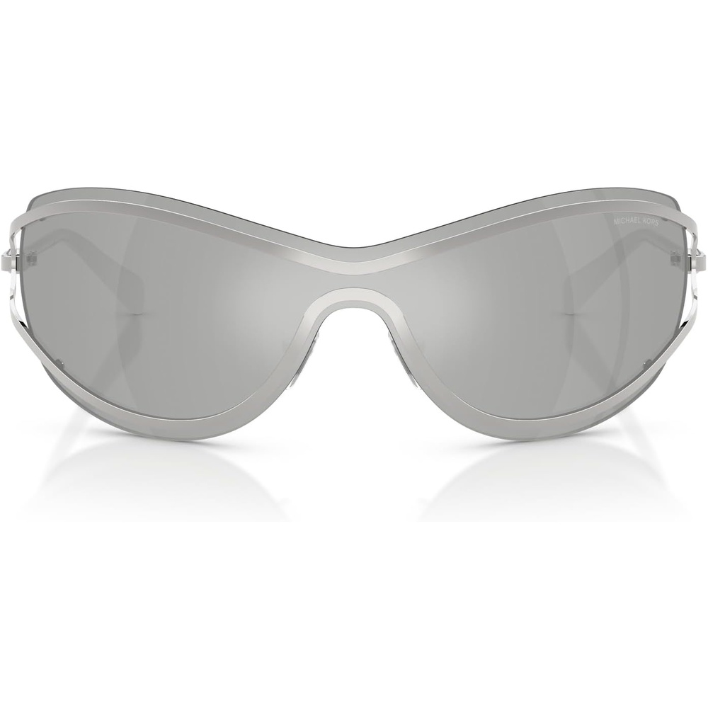 image:imageMichael Kors Womens Mk1166 La Praia Oval SunglassesSilver ShinySilver Mirrored