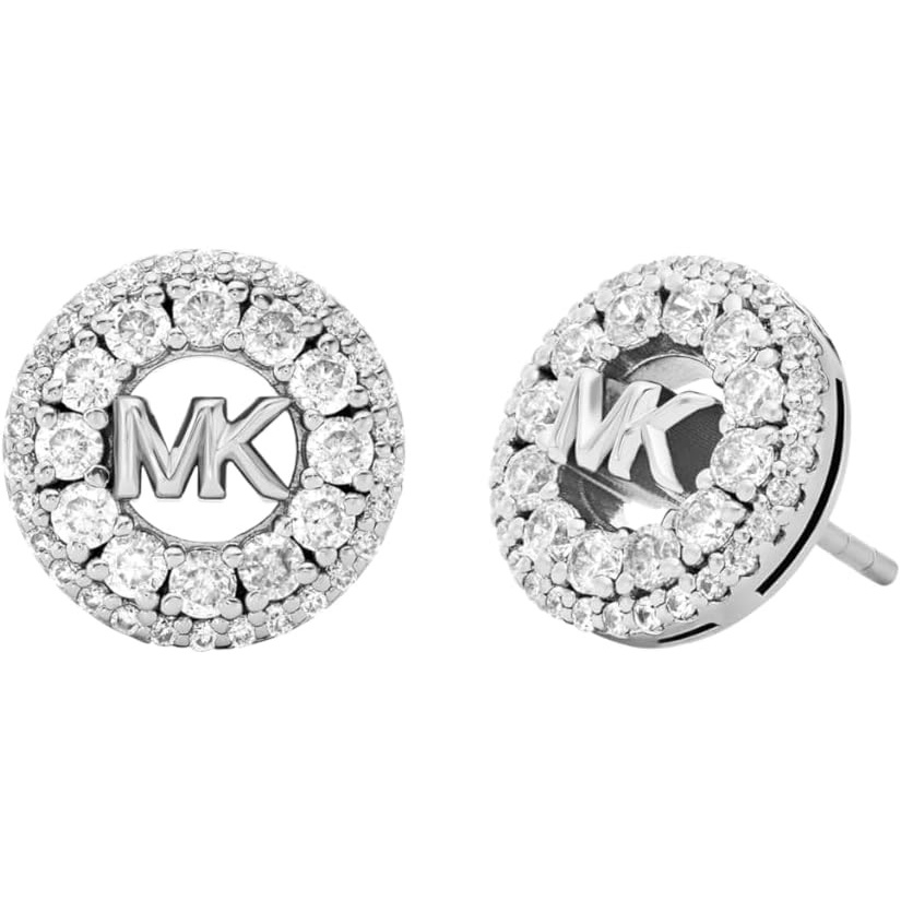 image:imageMichael Kors Womens RhodiumPlated Sterling Silver Pav Logo Stud Earrings Model MKC1827040