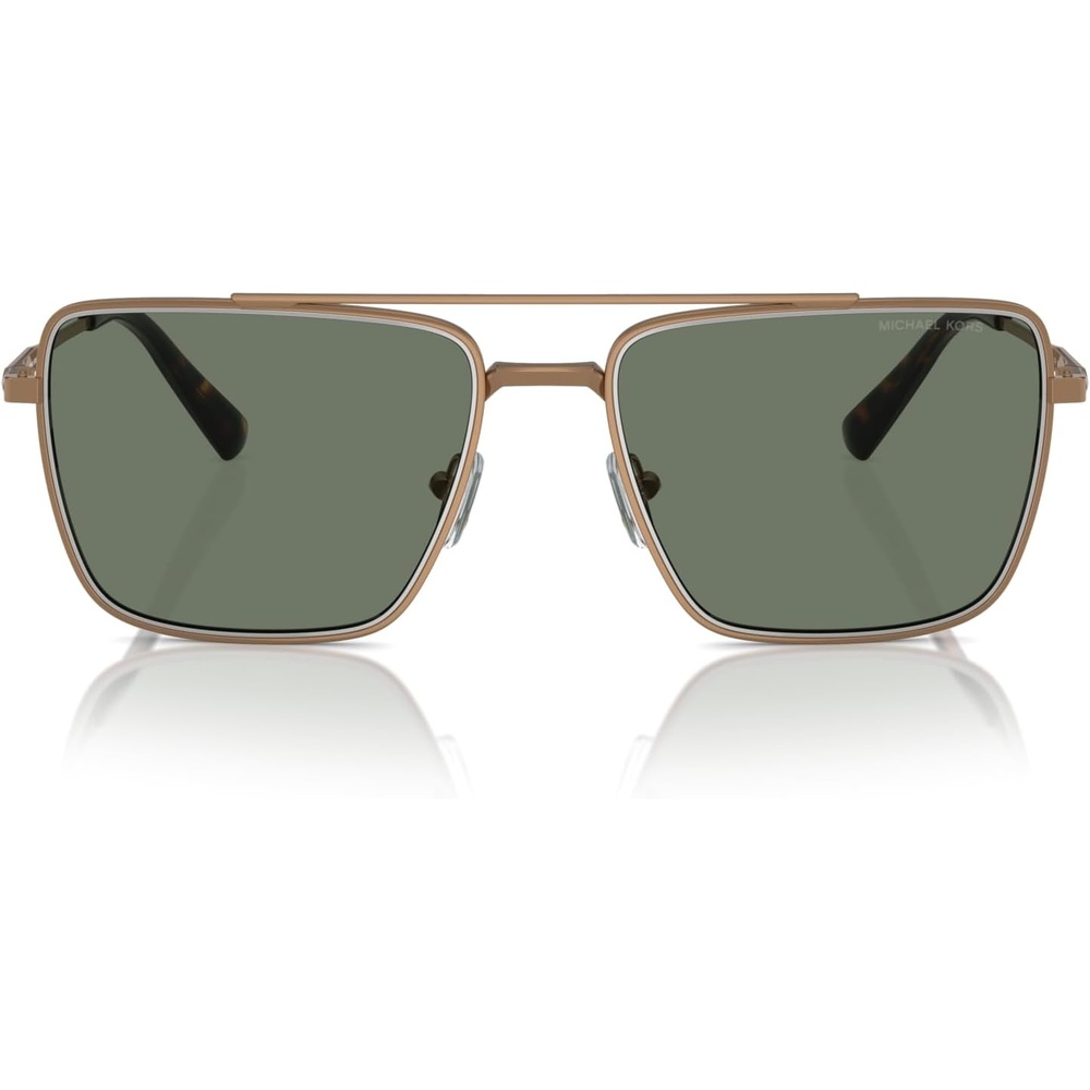 image:imageMichael Kors mens Mk1154 Blue Ridge Square SunglassesShiny GoldGreen Solid