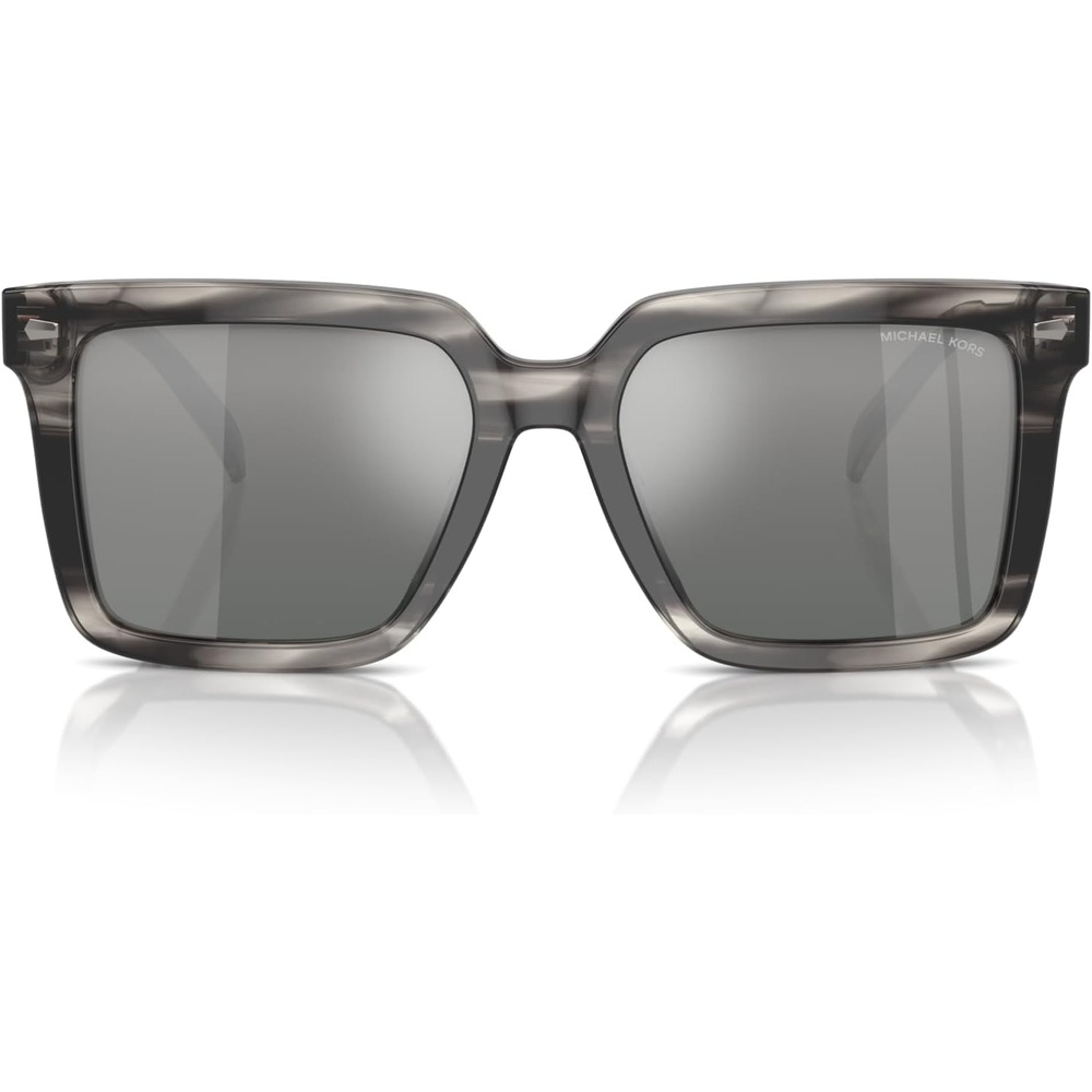 image:imageMichael Kors mens Mk2217u Abruzzo Universal Fit Square SunglassesBlack HornGrey Mirrored Gradient