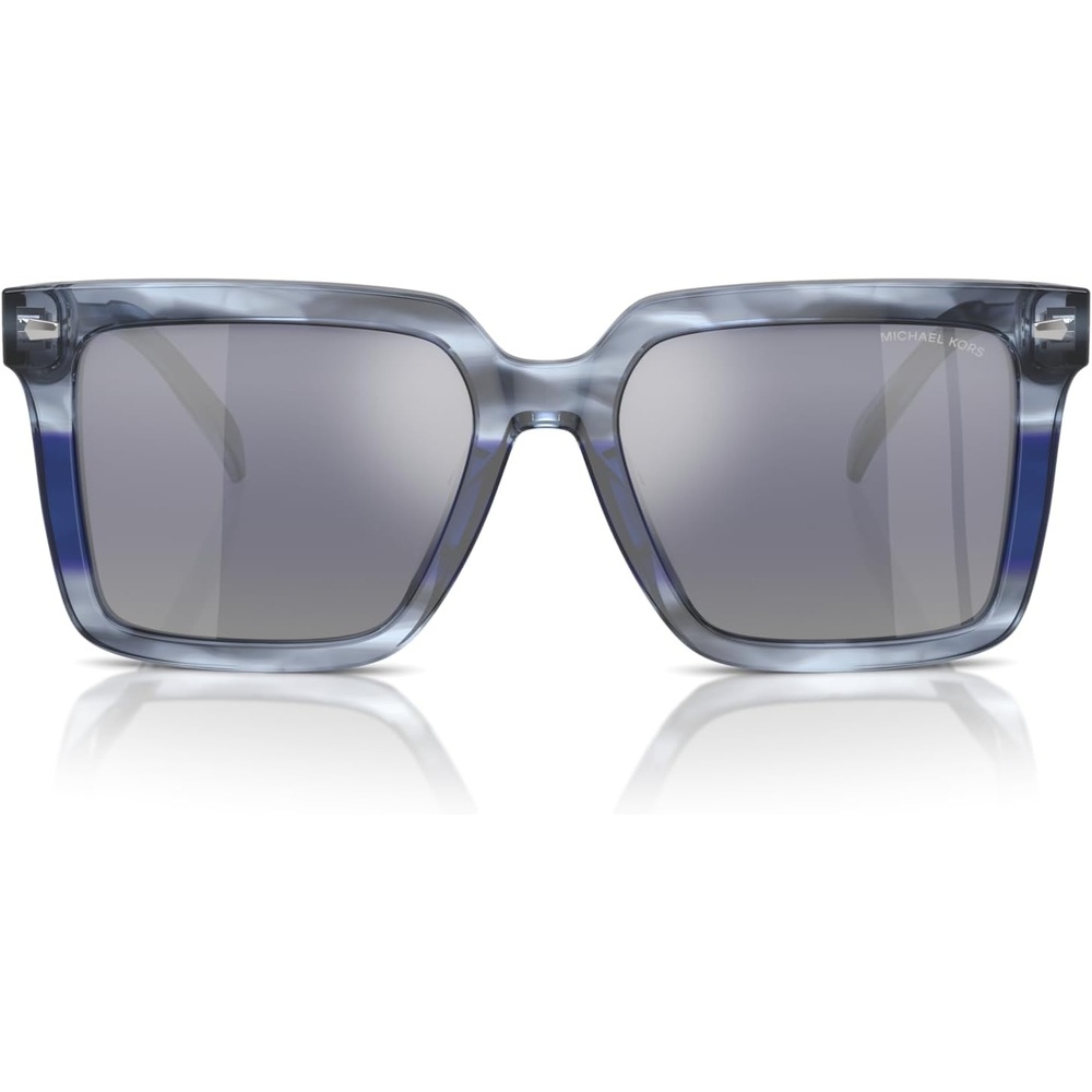 image:imageMichael Kors mens Mk2217u Abruzzo Universal Fit Square SunglassesBlue HornBlue Mirrored Gradient