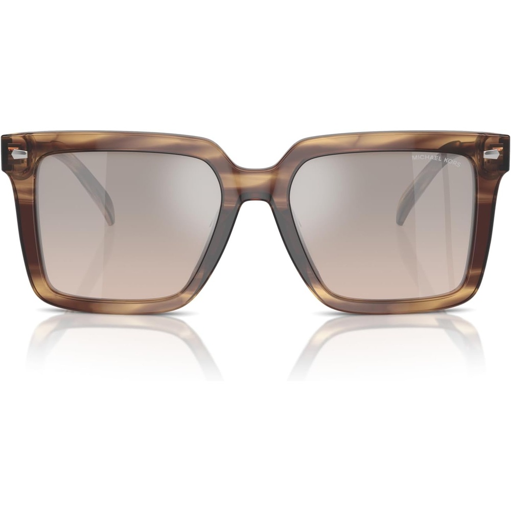 image:imageMichael Kors mens Mk2217u Abruzzo Universal Fit Square SunglassesBrown HornBrown Gradient Black Mirrored