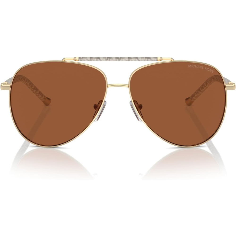 image:imageMichael Kors womens Mk1146 Portugal Aviator SunglassesShiny Light Gold Brown Solid