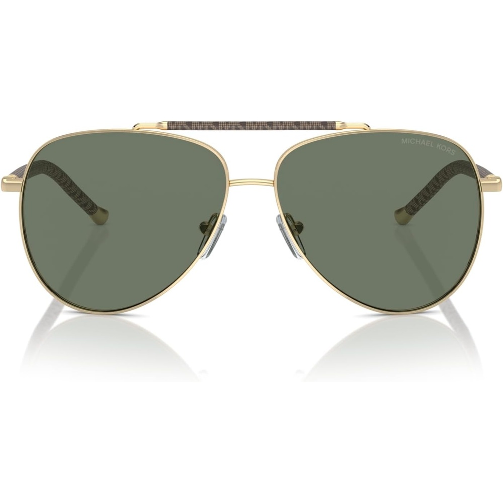 image:imageMichael Kors womens Mk1146 Portugal Aviator SunglassesShiny Light Gold Green Solid