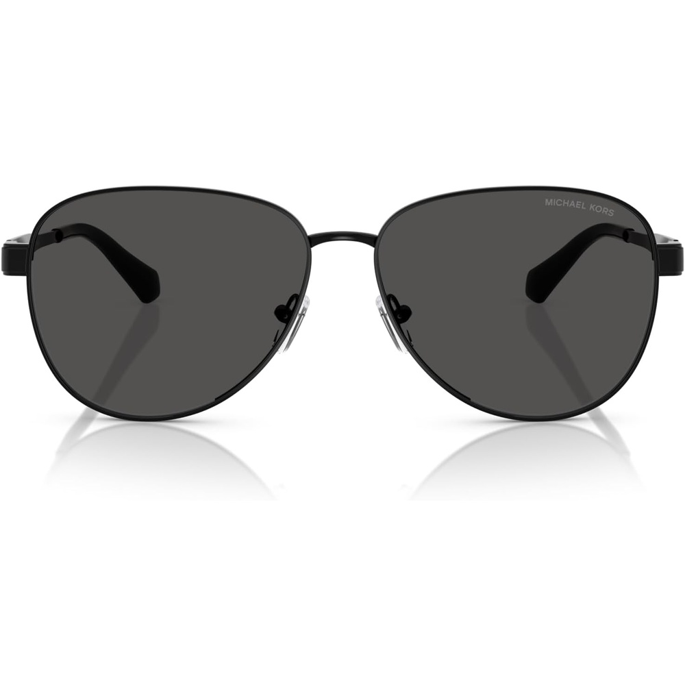 image:imageMichael Kors womens Mk1160 Biarritz Aviator SunglassesShiny BlackDark Grey Solid