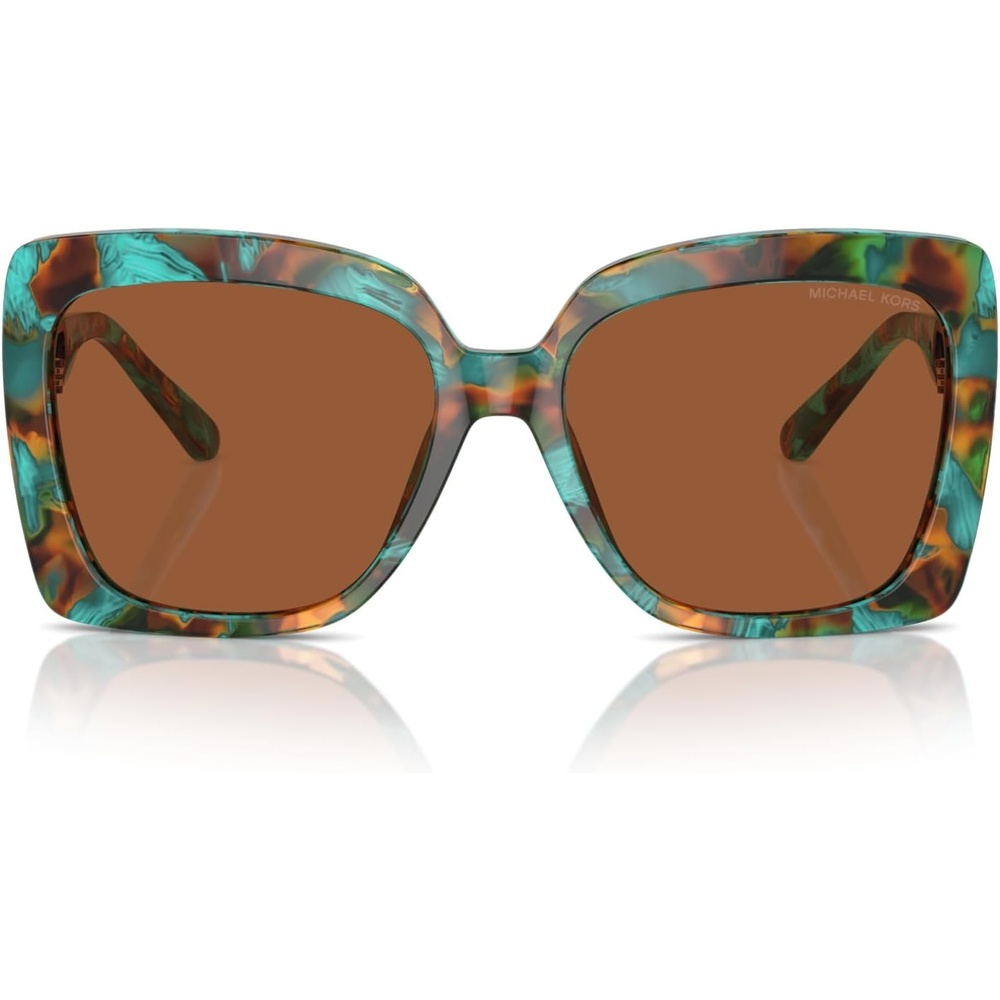 image:imageMichael Kors womens Mk2213 Nice Square SunglassesTeal Graphic TortoiseAmber Solid