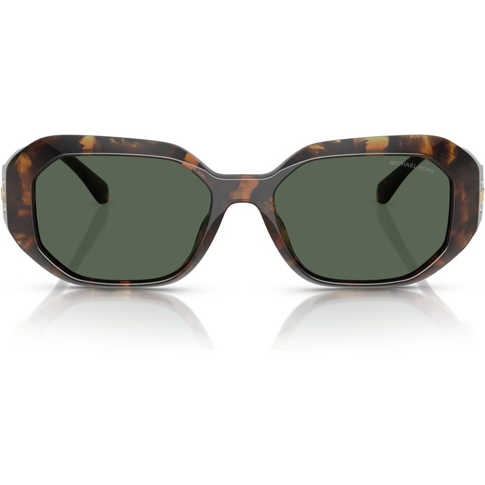image:imageMichael Kors womens Mk2240u Siesta Key Universal Fit Rectangular SunglassesDark TortoiseGreen Solid
