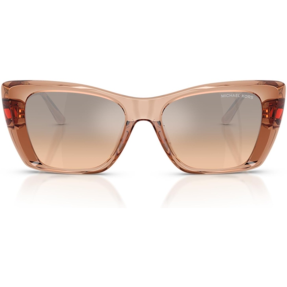 image:imageMichael Kors womens Mk2270u Tokyo Universal Fit Square SunglassesLight Brown TransparentSilver Khaki Flash