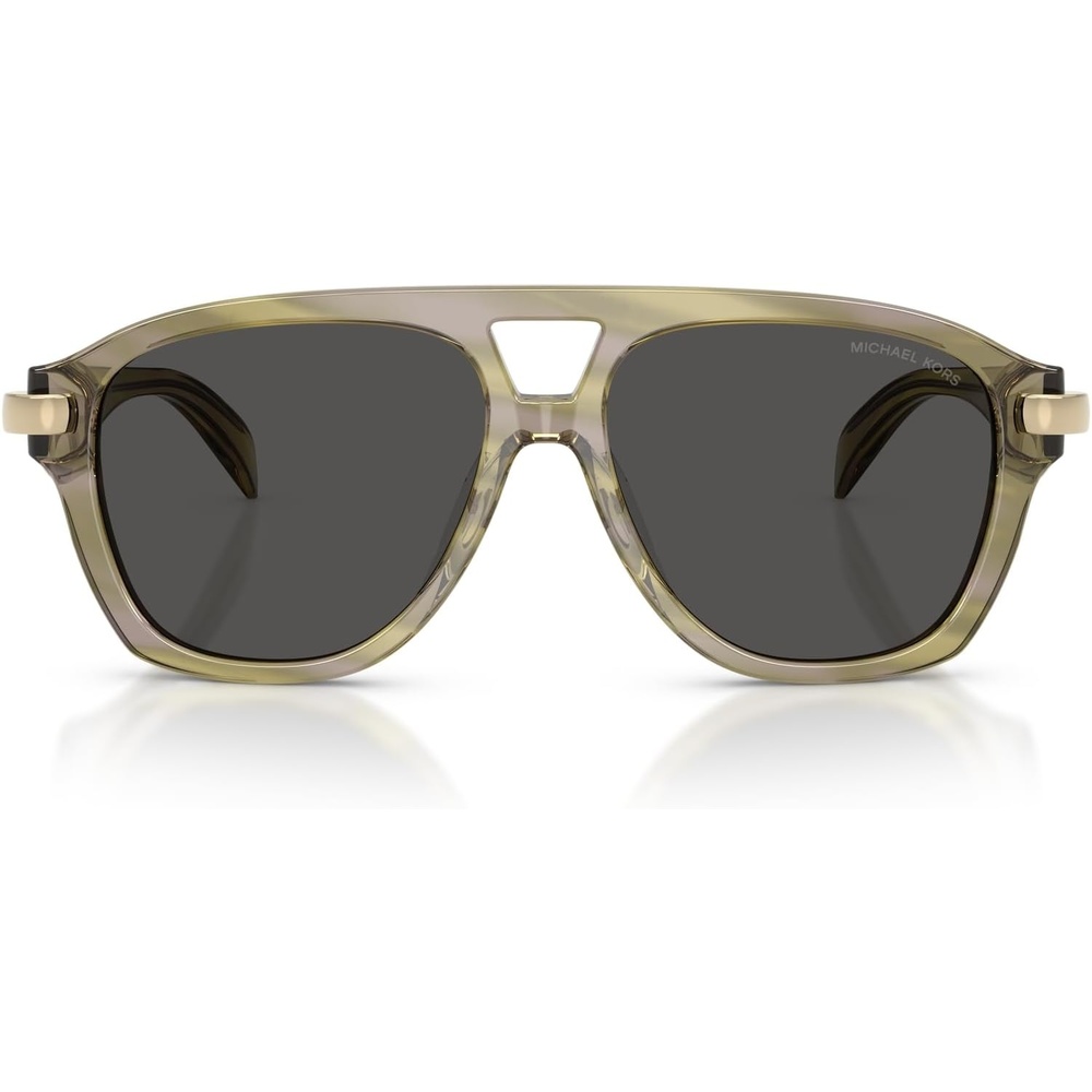image:imageMichael Kors womens Mk2277u Grenada Unviersal Fit Aviator SunglassesOlive HornGrey Monochromatic
