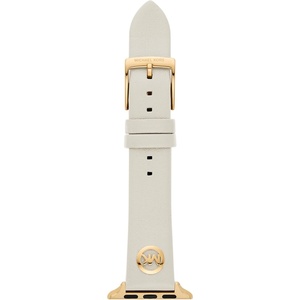 Michael Kors Band for Apple Watch; Silicone or Leather Smart Watch Bands for Women; Compatible with Apple Watch 38mm, 40mm, 41mm(Gold/Cream)