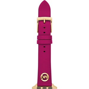 Michael Kors Band for Apple Watch; Silicone or Leather Smart Watch Bands for Women; Compatible with Apple Watch 38mm, 40mm, 41mm(Gold/Pink)