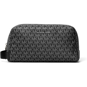 Michael Kors Brooklyn Toiletry Kit(Silver-Tone Hardware/Signature Polyester/Black)