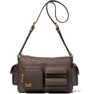 Michael Kors Dakota Medium Pocket Shoulder Bag(Antique Gold-tone Hardware/Brown/Acorn)