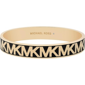Michael Kors Gold Bracelet for Women; Bracelets; Jewelry for Women(Gold/Black MK Bangle)