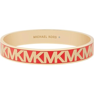 Michael Kors Gold Bracelet for Women; Bracelets; Jewelry for Women(Gold/Red MK Bangle)