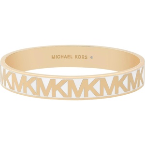 Michael Kors Gold Bracelet for Women; Bracelets; Jewelry for Women(Gold/White MK Bangle)