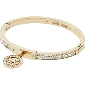 Michael Kors Gold Bracelet for Women; Bracelets; Jewelry for Women(Pavé Logo Hinge)