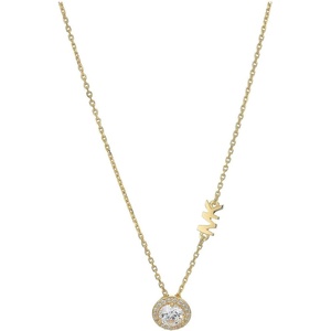Michael Kors Gold-Tone Necklace; Sterling Silver Necklaces; Jewelry for Women(Round Pavé)