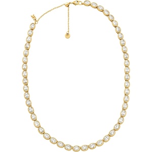 Michael Kors Gold-Tone Necklace for Women; Necklaces for Women; Jewelry for Women(Gold/Clear Oval Pebble)