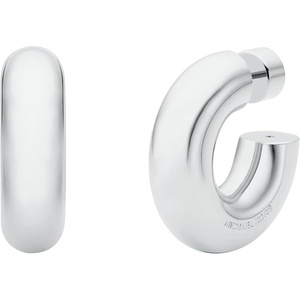 Michael Kors Hoop Earrings; Huggie Earrings; Stainless Steel Earrings; Jewelry for Women(Silver-Tone Chunky Hoop)