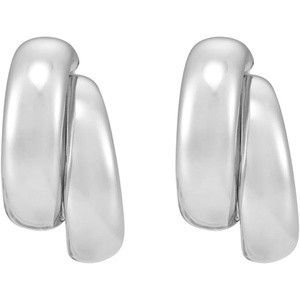 Michael Kors Hoop Earrings; Huggie Earrings; Stainless Steel Earrings; Jewelry for Women(Silver-Tone Double Hoop)