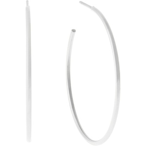 Michael Kors Hoop Earrings; Huggie Earrings; Stainless Steel Earrings; Jewelry for Women(Silver-Tone Hoop)