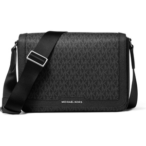 Michael Kors Hudson Flap Crossbody(Gunmetal-hardware/Black)