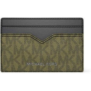 Michael Kors Hudson Notched Card Case, Husk Signature(Pistachio Signature)