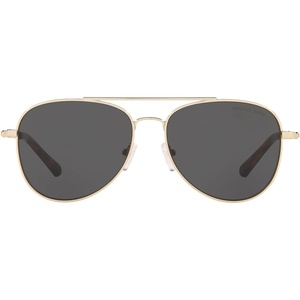 Michael Kors MK1045 San Diego Sunglasses, Light Gold/Dark Grey Solid, 56 mm