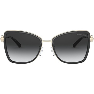 Michael Kors MK1067B Corsica Sunglasses, Light Gold/Black/Dark Grey Gradient, 55 mm