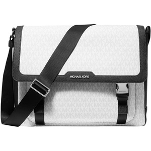 Michael Kors Malone Cargo Messenger Bag(Light Gunmetal/Bright White)